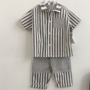 English Toffee collared shirt and pants